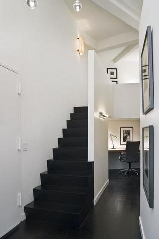 简约风格公寓时尚黑白100平米阁楼楼梯装修图片