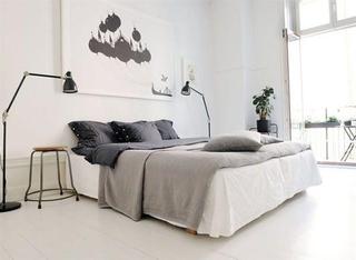 北欧风格公寓小清新黑白卧室装修效果图