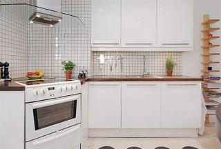 北欧风格公寓舒适白色厨房设计图