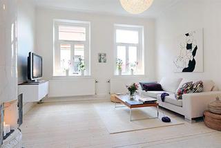 北欧风格公寓舒适白色客厅装修效果图