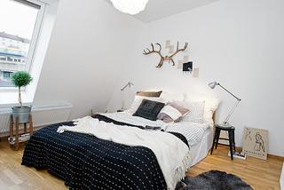 北欧风格公寓简洁白色卧室装修图片