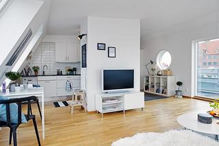北欧风格公寓简洁白色效果图