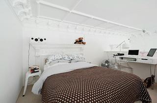 简欧风格小户型简洁白色卧室效果图