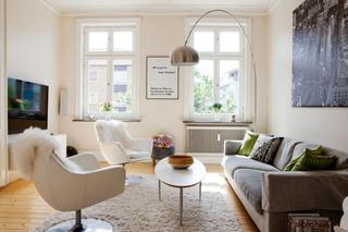 简欧风格公寓简洁白色客厅设计