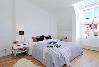 简欧风格公寓简洁白色卧室装修图片