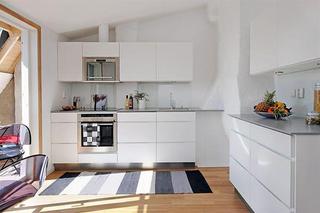简欧风格公寓简洁白色厨房装修