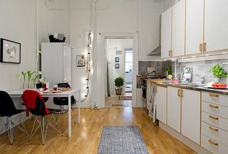 简欧风格小户型简洁白色厨房设计图