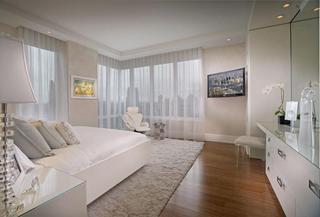 欧式风格公寓时尚白色阁楼床效果图