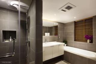 现代简约风格公寓舒适原木色整体卫浴效果图