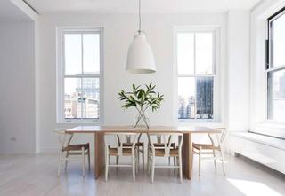 简约风格公寓简洁白色餐桌效果图