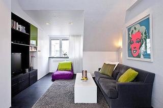 北欧风格大气褐色50平米客厅设计图纸