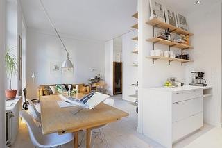 北欧风格一居室简洁餐桌图片