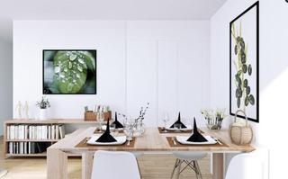 欧式风格公寓简洁黑白餐厅设计图