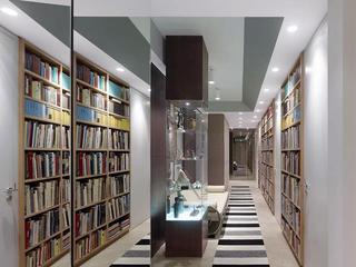 现代简约风格公寓艺术书柜效果图