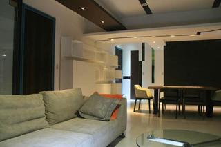 现代简约风格单身公寓舒适客厅设计