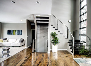 现代简约风格卧室一层别墅舒适客厅跃层楼梯设计图纸