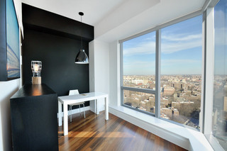 现代简约风格卫生间小型公寓舒适卧室窗户效果图