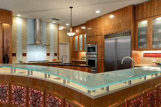 现代简约风格三层别墅及实用客厅厨房吧台设计