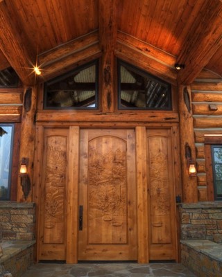 新古典风格3层别墅实用客厅装修木门图片