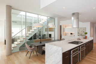现代简约风格复式二楼阳台实用3平米厨房效果图