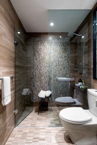 现代简约风格客厅公寓实用卫生间淋浴房设计