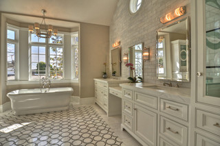 现代简约风格厨房三层半别墅简单实用卫生间浴缸效果图