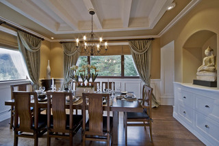 现代简约风格卧室一层半别墅温馨红木餐桌效果图