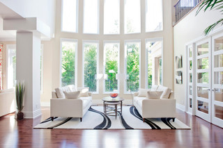 现代简约风格客厅三层半别墅低调奢华懒人沙发图片