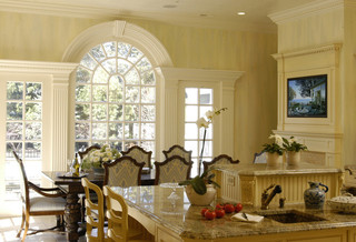现代简约风格厨房一层半别墅简单实用大厅背景墙装修图片