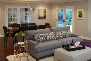 现代简约风格客厅舒适6平米厨房懒人沙发效果图