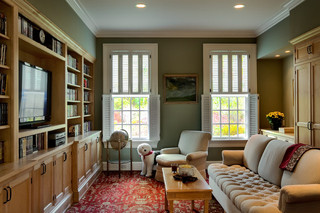 新古典风格客厅三层半别墅浪漫婚房布置书房卧室一体装修