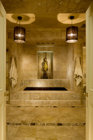 新古典风格三层独栋别墅现代奢华嵌入式浴缸图片