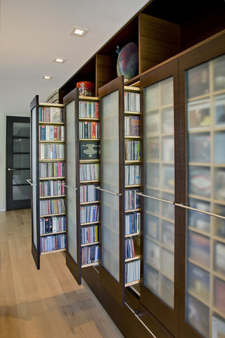 现代简约风格卧室一层半别墅简单温馨书架效果图