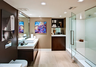 现代简约风格厨房三层连体别墅现代奢华卫生间台盆效果图