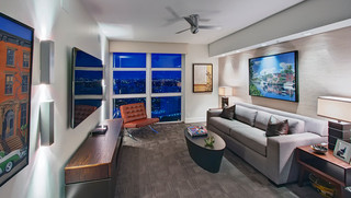现代简约风格客厅三层别墅奢华家具三人沙发图片