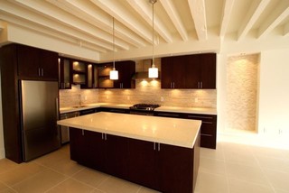 欧式风格家具大户型客厅暖色调开放式厨房餐厅改造