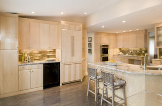 欧式风格家具大户型暖色调开放式厨房吧台装修