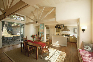 现代简约风格卧室一层半别墅客厅简洁厨房餐厅设计图