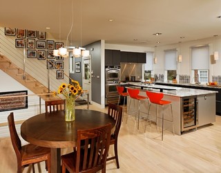现代简约风格厨房200平米别墅现代简洁红木餐桌效果图