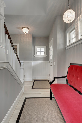 美式风格一层别墅及现代简洁客厅沙发效果图