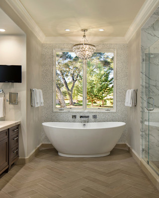 现代简约风格厨房一层半别墅现代简洁按摩浴缸图片