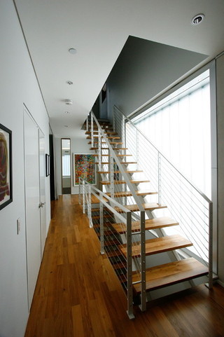美式风格三层双拼别墅简洁家庭楼梯效果图