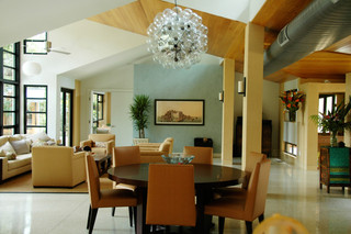 美式乡村风格客厅三层平顶别墅温馨地中海餐厅设计图纸