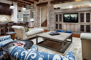 美式风格2013别墅及温馨客厅褐色装修效果图