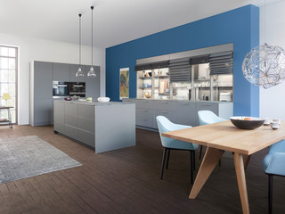 现代简约风格厨房2层别墅大气半开放式厨房改造