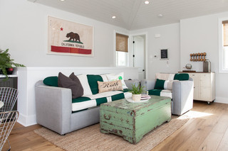 现代美式风格一层半小别墅小清新客厅沙发设计图纸