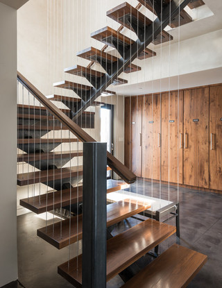 美式风格200平米别墅温馨客厅别墅楼梯装修效果图