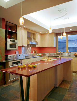 美式风格客厅三层连体别墅唯美欧式开放式厨房设计图