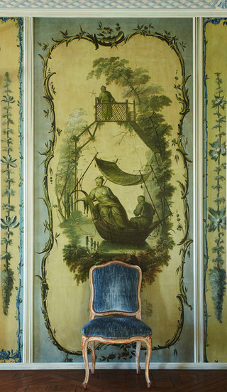 地中海风格室内3层别墅艺术家具绿色橱柜装修图片