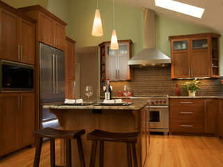 美式乡村风格三层平顶别墅温馨装饰整体厨房设计图装修图片